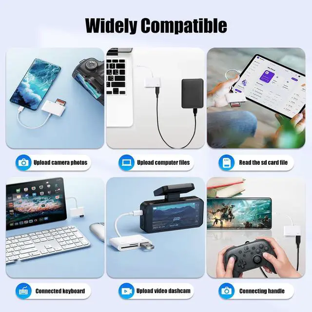 Alt view image 7 of 7 - SD Card Reader for iPhone 3-1 micro sd card reader USB Cwith USB A Port Type C to SD Card Adapter Compatible iPhone15/16laptop and Android Devices Supports SDSDHCSDXCMicro SD/SDHC/SDXC cards etc