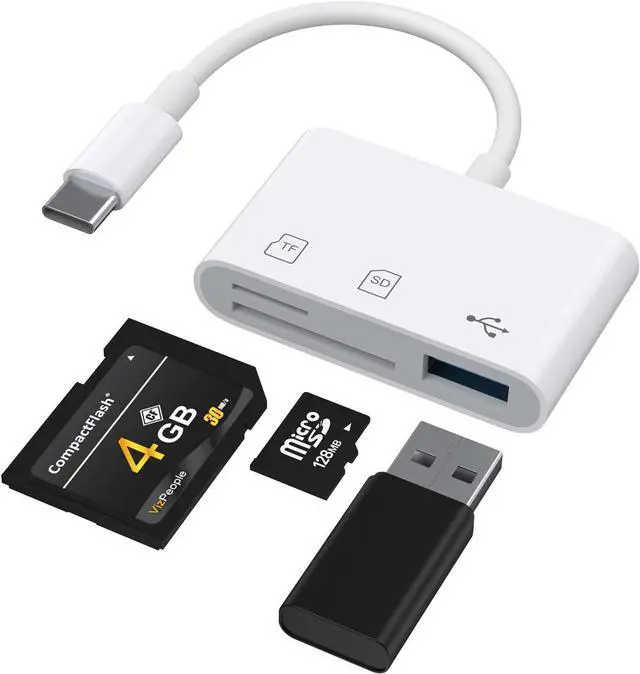 Main image of USB C SD Card Reader 2.0 Memory Card Reader for iPone 17/16/15 Pro Max Plus 3 in 1 USB C Adapter for Galaxy S25/S24/S23 Android Camera PC Laptop