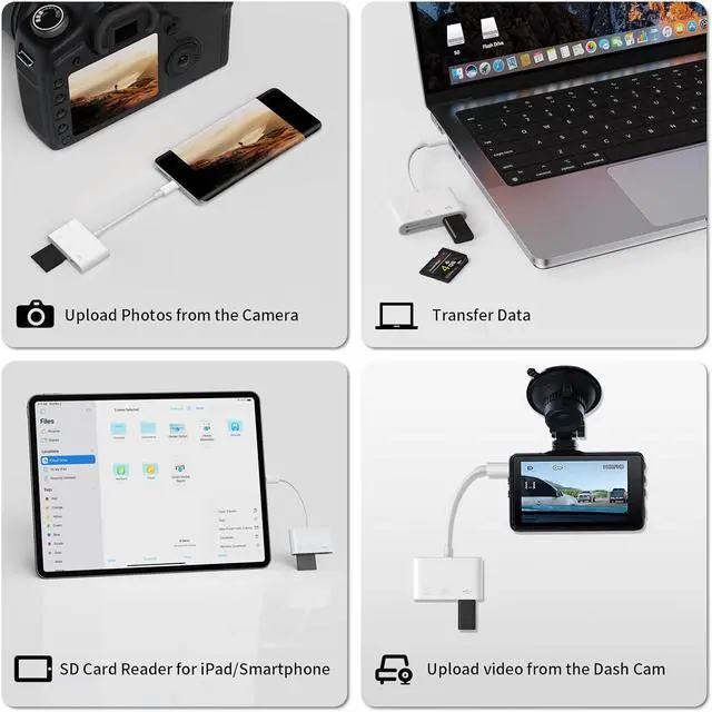 Alt view image 4 of 7 - USB C SD Card Reader 2.0 Memory Card Reader for iPone 17/16/15 Pro Max Plus 3 in 1 USB C Adapter for Galaxy S25/S24/S23 Android Camera PC Laptop