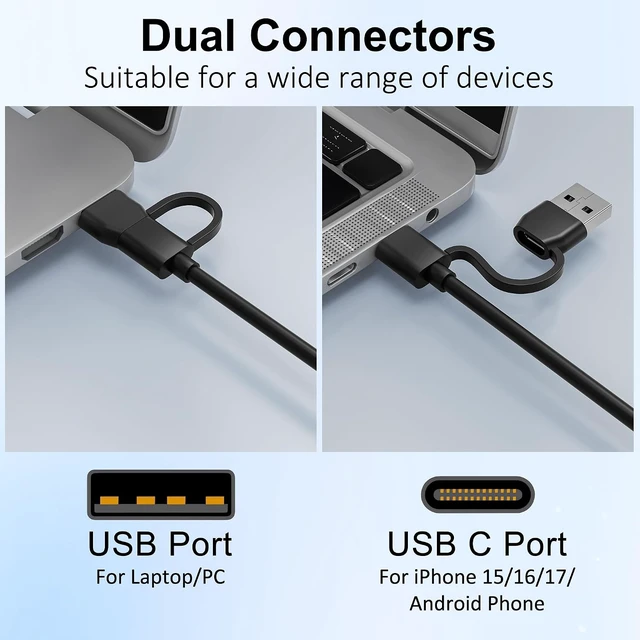 Alt view image 5 of 7 - 7 in 2 SIM Card Adapter USB-C/USB-A Military CAC Smart Card Reader SD/TF/SIM/PIV/M2/IC/ID/MS Pro Duo Memory Card Reader for iPhone 17 16 15/iPad/Windows/Mac/Linux