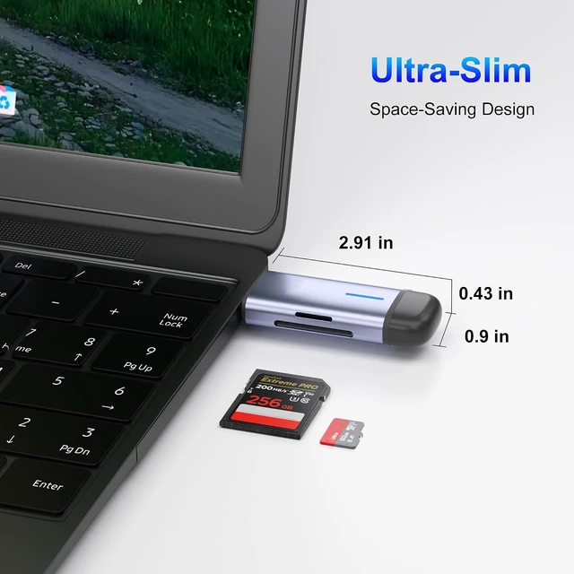 Alt view image 5 of 7 - USB 3.0 SD Card Reader 5Gbps 2-in-1 Type-C & USB-A Dual Slot Memory Card Reader Simultaus SD/Micro SD Read & Write Compatible with iPhone 16/15 MacBook iPad Android PC Laptop Camera