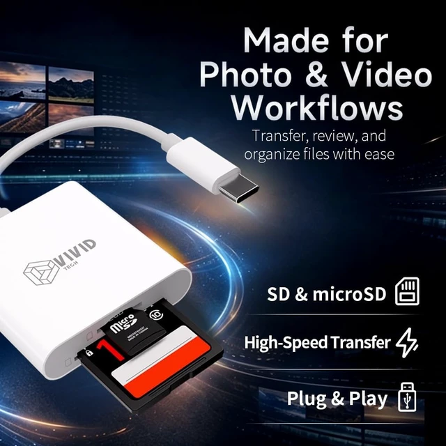 Alt view image 2 of 7 - USB-C SD Card Reader USB 3.0 High-Speed Dual-Slot Adapter