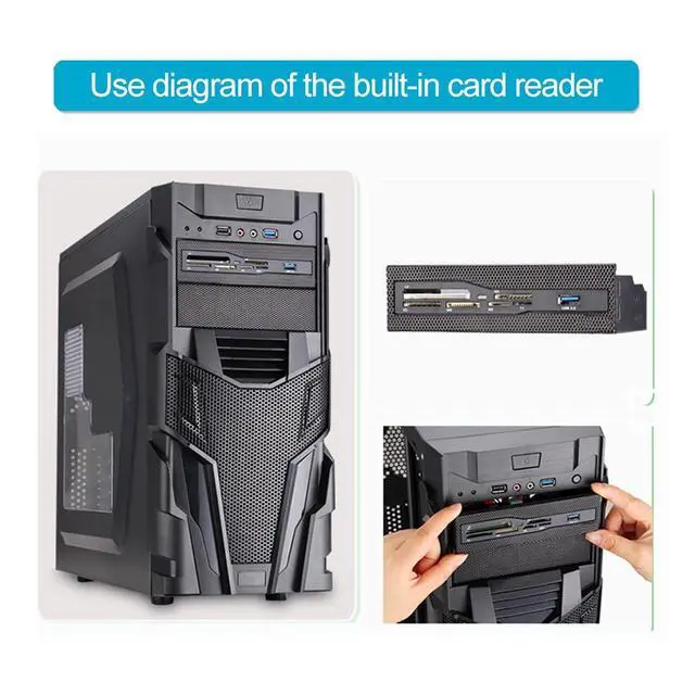 Alt view image 5 of 7 - PC Internal Card Reader USB 3.0 Port M2 SD MS XD CF TF Card Dashboard Front Panel 5.25 inches High Speed Front USB 3.0 Interface Stability While transferring