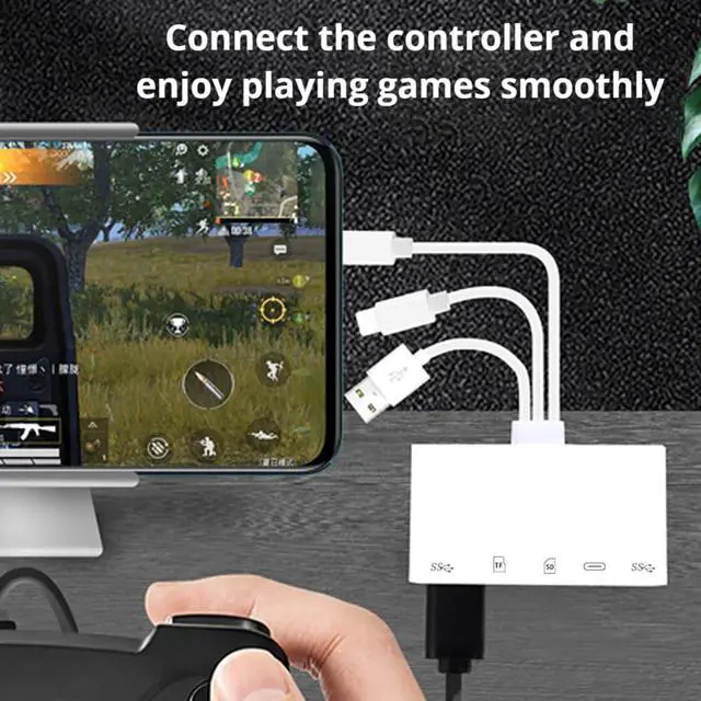 Alt view image 5 of 6 - USB OTG Adapter & SD Card Reader 5-in-1 Memory Card Reader USB C and USB A Devices with PD Fast Charging for iPhone/iPad/PC/Android/Camera Supports SD/Micro SD/SDHC/SDXC/MMC Plug and Play