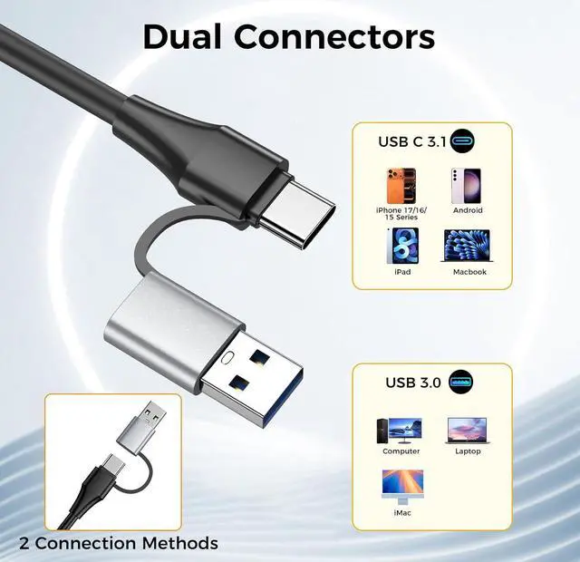 Alt view image 4 of 7 - CFast Card Reader USB 3.0 USB C CFast 2.0 Card Reader - 5 in 1 5Gbps Aluminum CFast Memory Card Adapter for Lexar Transcend Sony Card Read 5 Cards Simultaneously for CFast/CF/SD/TF/XD Card