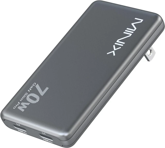 Main image of 70W Flat USB C Wall Charger, Slim Foldable Dual Type C GaN Plug