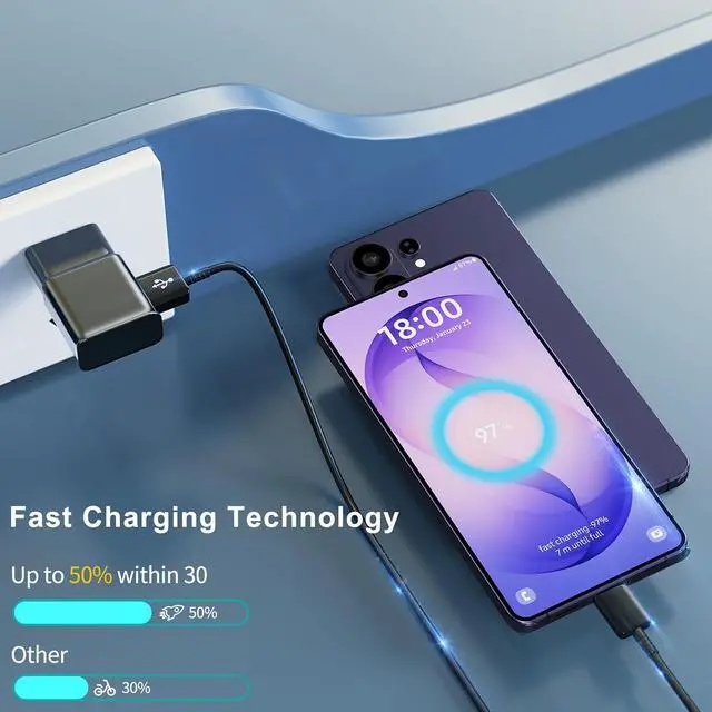 Alt view image 2 of 7 - Phone Charger Android Type C 10 FT USB to USB C Charging Cable Fast Charger for Galaxy S10/S10e/S10+/S9/S9+/S8/S8+/S23/S22/S21 Ultra/S20//S25/S26/S24/Note 20/Note 10/Note 9/Note 8