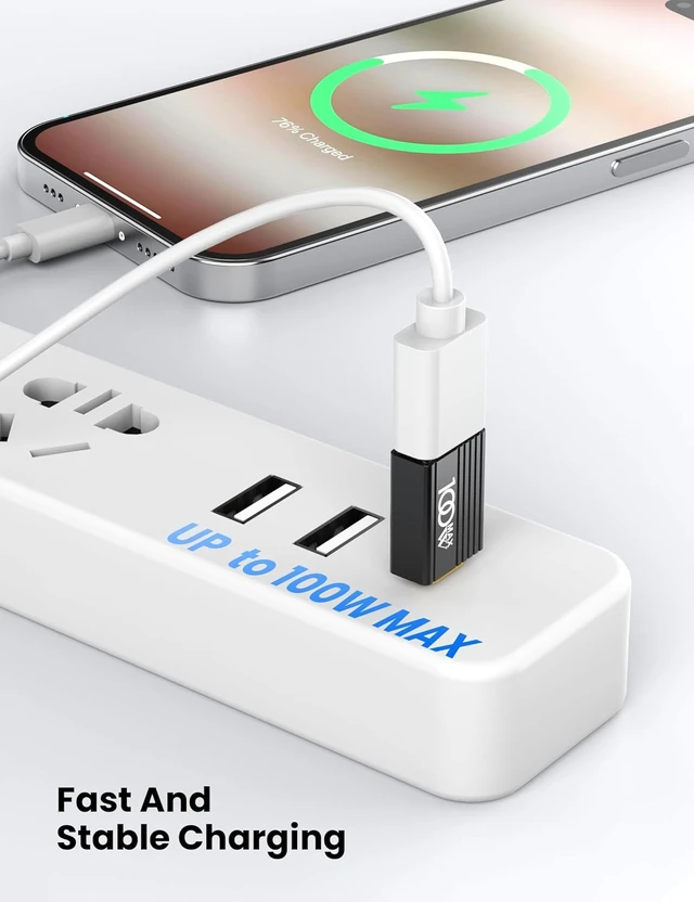 Alt view image 5 of 6 - USB C to USB Adapter 10Pack 5Gbps/100W C Male to USB 3.0 Female Converter