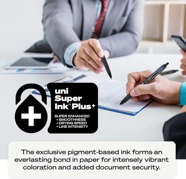 Alt view image 7 of 7 - uniball 207 Plus+ Gel Pens, Black Ink, 0.7mm Medium Point, 4 Count | Retractable, Faster-Drying, Smooth Writing, Smear-Resistant, uni Super Ink Plus+