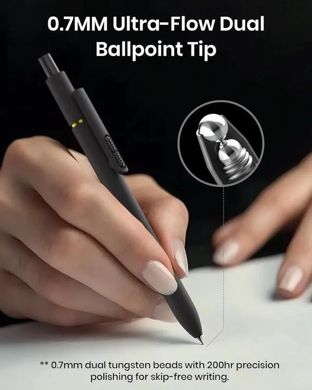 Alt view image 3 of 7 - 8 Pack Gel Pens, Quick-Drying Black Ink, 0.7mm Fine Point Fidget Pen | Smooth Long-Lasting Ink Pens, Stress Relief , No Smear, No Bleed, Journaling, Note Taking ,School Office, Gifts for Men Women