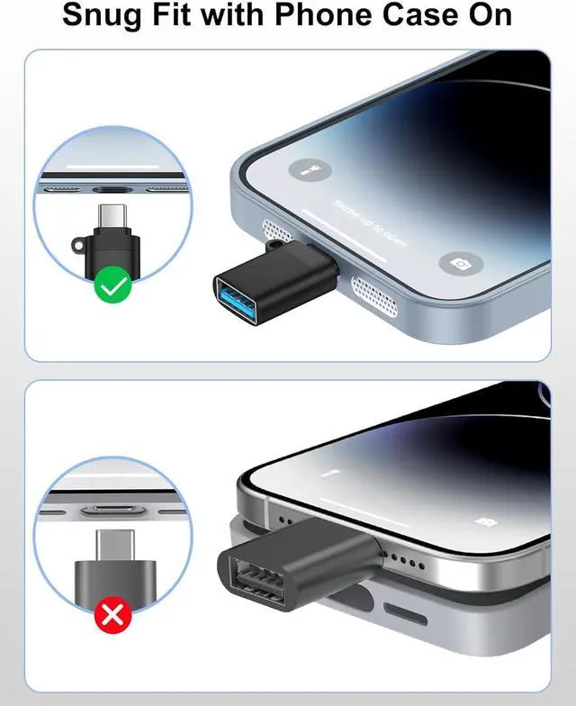 Alt view image 6 of 7 - for S26 Ultra USB C to USB A Aadpter OTG Adapter for Android A17 A16 S26 S25 Plus S25 FE S25 S24 S23 Ultra S22 S21 A36 Type C Converter for iPhone 17 16 iPad MacBook