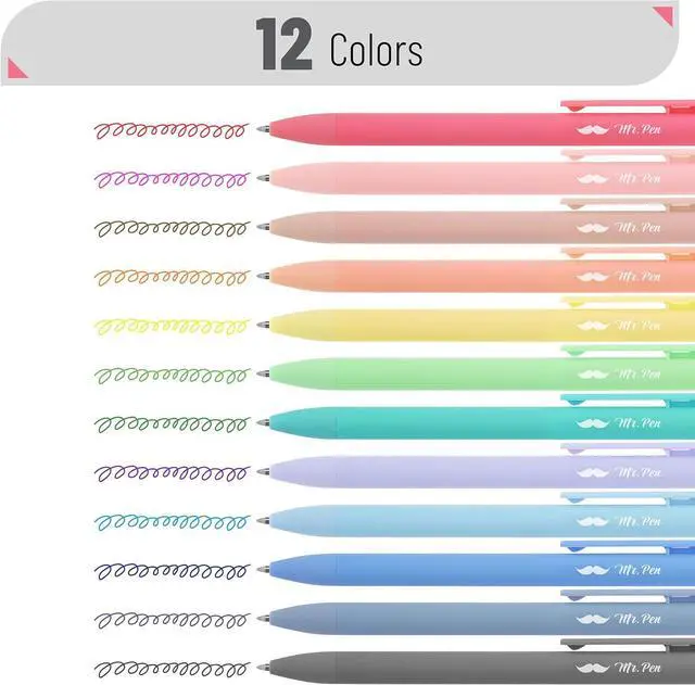 Alt view image 2 of 7 - Mr. Pen- Retractable Gel Pens, 24 Pack, Fast Dry, Gel Pens Fine Point 0.7mm, Retractable Pens, Cute Pens