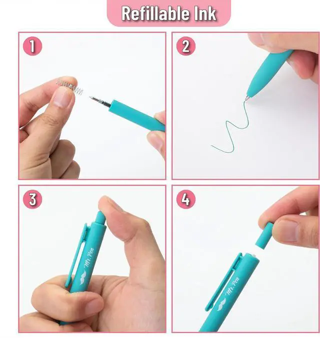 Alt view image 5 of 7 - Mr. Pen- Retractable Gel Pens, 24 Pack, Fast Dry, Gel Pens Fine Point 0.7mm, Retractable Pens, Cute Pens