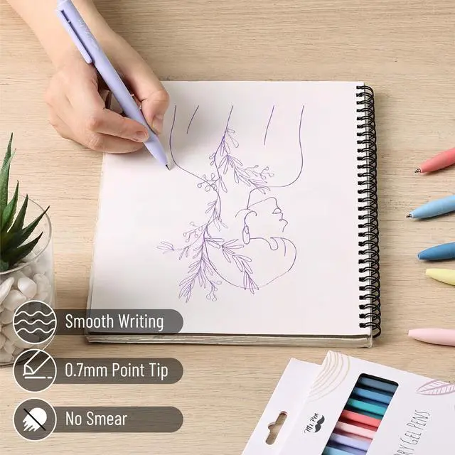 Alt view image 3 of 7 - Mr. Pen- Retractable Gel Pens, 24 Pack, Fast Dry, Gel Pens Fine Point 0.7mm, Retractable Pens, Cute Pens