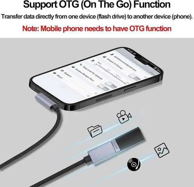 Alt view image 4 of 7 - USB3.0 to Type-C OTG Adapter Cable 5GB Right Angled USB C Male to USB A Female Charge Data Transfer Connector Cable for Phone Laptop Tablet -30CM/1FT 2 Pack (Left/Right Angle)