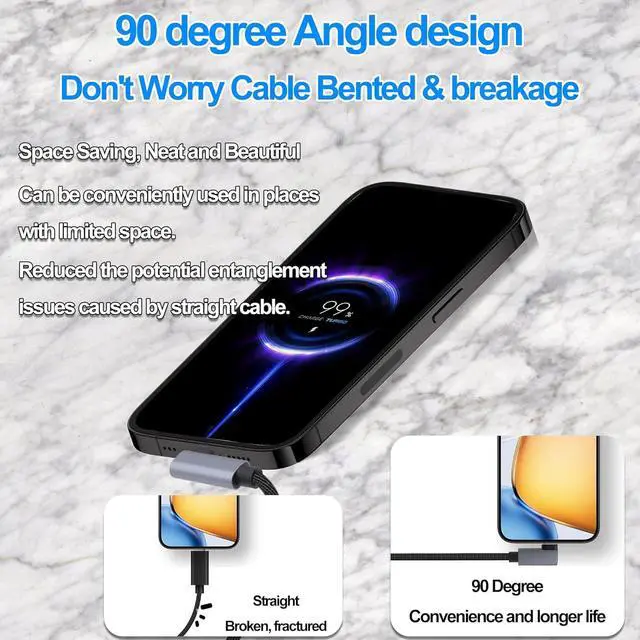 Alt view image 5 of 7 - USB3.0 to Type-C OTG Adapter Cable 5GB Right Angled USB C Male to USB A Female Charge Data Transfer Connector Cable for Phone Laptop Tablet -30CM/1FT 2 Pack (Left/Right Angle)