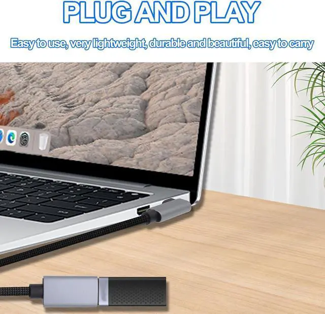 Alt view image 7 of 7 - USB3.0 to Type-C OTG Adapter Cable 5GB Right Angled USB C Male to USB A Female Charge Data Transfer Connector Cable for Phone Laptop Tablet -30CM/1FT 2 Pack (Left/Right Angle)