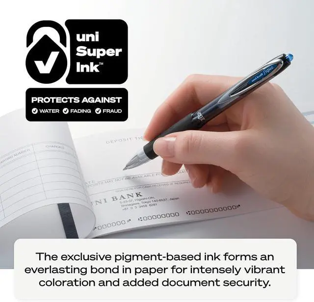 Main image of uni-ball 207 Plus+ Retractable Gel Pen 6 Pack in Assorted Colors with 0.7mm Medium Point Pen Tips, Uni-Super Ink is Smooth, Vibrant, and Protects Against, Water, Fading, and Fraud