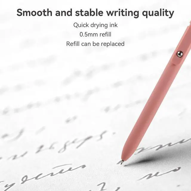 Alt view image 5 of 7 - MengRan Morandi Gel Ink Pens Set, Black Ink, 5 Pack | 0.5mm Fine Point Tip, Quick Drying Ink, Idea for Journaling, Cute Fancy Pens for Women