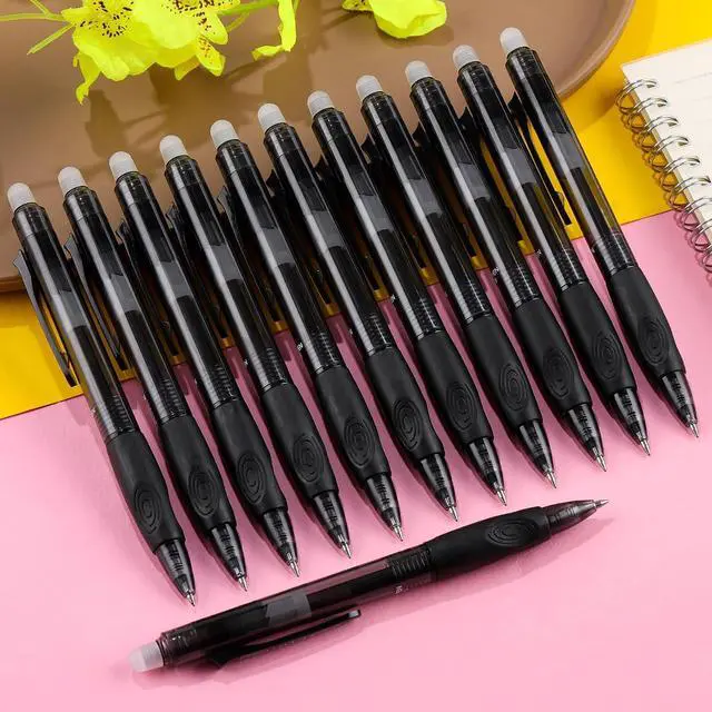 Alt view image 5 of 7 - Retractable Erasable Pens 12 Black Erasable Gel Pen 0.5mm Erasable Gel Pens Black Make Mistakes Disappear Smooth Writing Pen Office Back-to-School Supplies (Black)