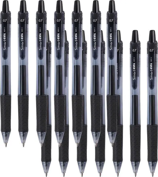 Main image of 30 Pack Black Gel Pens, Retractable Medium Point Gel Ink Pens Smooth Writing for School Office Home, Comfort Grip(15 Pens with 15 Refills)
