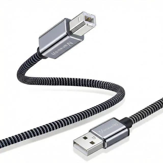 Main image of Printer Cable 3ft USB 2.0 Type A Male to B Male Braid Cables Scanner Cord High Speed USB Printer Cable Compatible with and More