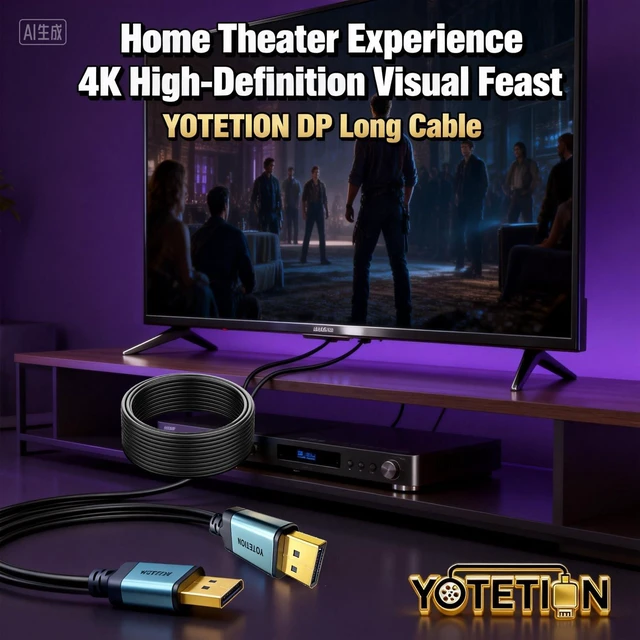 Alt view image 4 of 7 - 4K DP(DisplayPort) Cable 60FT, DP TO DP Cable(4K@60Hz, 2K@144Hz)HBR3 Support HDR, HDCP 2.2, FreeSync G-Sync, Braided Display Port for Gaming Monitor, Graphics, PC,LONG DP TO DP CABLE,DP Cord