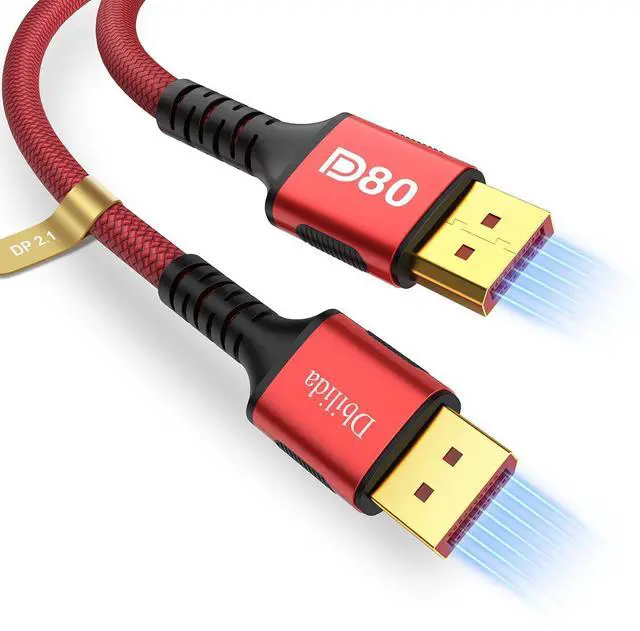 Main image of VESA Certified 80Gbps DisplayPort Cable 2.1 15FT 2Pack, 8K@240Hz, 4K@540Hz 360Hz 240Hz, DP 2.1 Cable, Display Port Cord for FreeSync Gaming Monitor 5090 9070XT,S1334