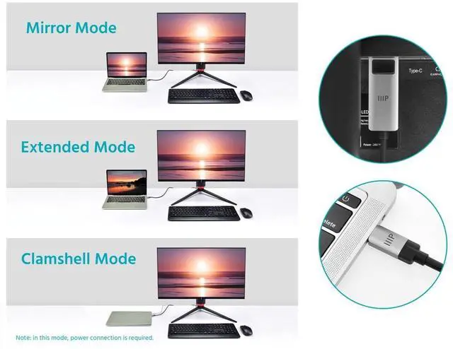 Alt view image 4 of 6 - Monoprice USB-C to DisplayPort 1.4 Active Cable - 8K60 4K120 Retimer IC HDR Locking Connector 10ft Black