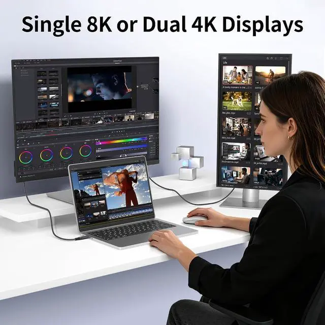 Alt view image 2 of 7 - LDLrui USB4 Straight & Right Angle Cable 2FT+4FT+6FT Bundle