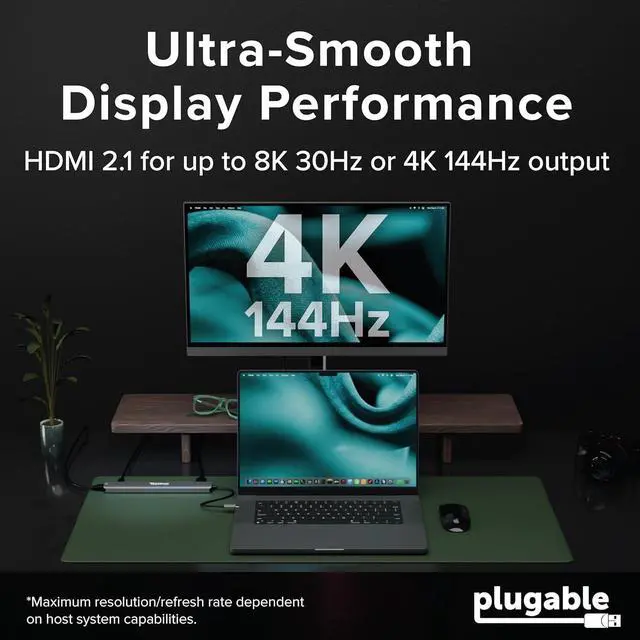 Alt view image 3 of 7 - USB C Hub: 10-in-1 Multiport Adapter (8K/4K 144Hz HDMI 2.1 2.5G Ethernet 140W Charging 10Gbps Data) Driverless IT Deployment for MacBook Pro/Air Windows Thunderbolt Chromebook USBC-10IN1E