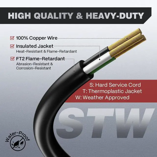 Alt view image 3 of 7 - ARCCAPTAIN 40Amp 20ft Welder Extension Cord 8 AWG with Authorized Safety, 250V NEMA 6-50 Heat-Resistant Welding Cord 3 Prong for MIG/TIG/MMA Welder, Plasma Cutter