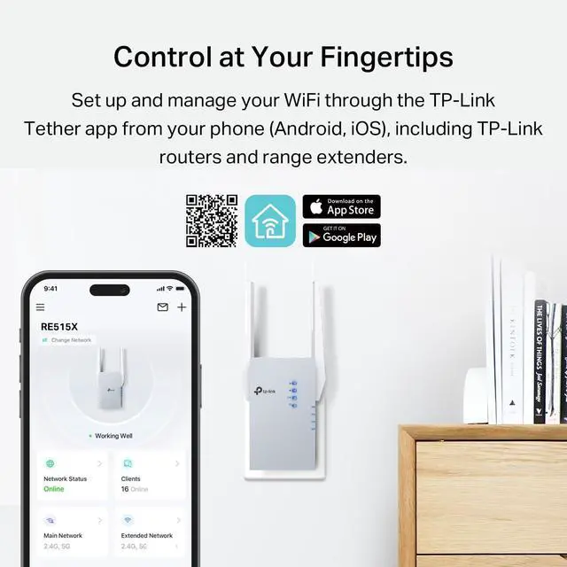 Alt view image 6 of 7 - TP-Link RE515X AX1500 WiFi 6 Range Extender w/Ethernet Port