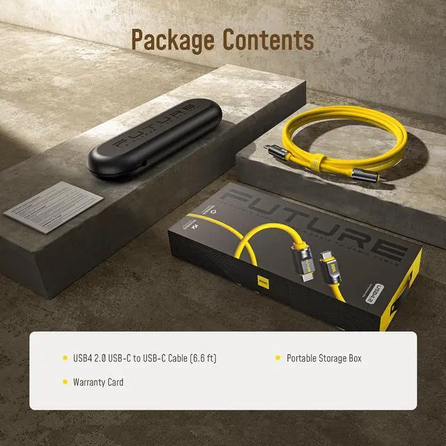 Alt view image 5 of 7 - USB4 2.0 Cable 6.6ft with 240W PD3.1 Fast Charging, 80Gbps Data Transfer, Dual 8K/Triple 4K Display, The Future Adonis USB C Cable for MacBook Pro/Air, iPhone 17 Pro Max, SSD, Docking, Yellow