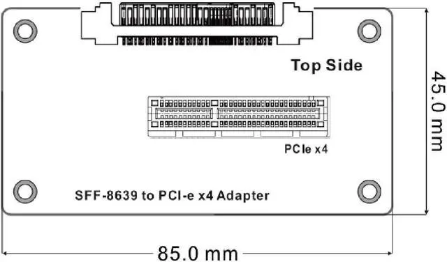 Alt view image 4 of 4 - U.2 (SFF-8639) to PCI-e 4 Lane Adapter | High-Speed PCI-e 4 Lane Adapter | U.2 to PCI-e Converter for NVMe SSDs | Reliable 4X PCI-e Adapter | SFF-8639 Compatible