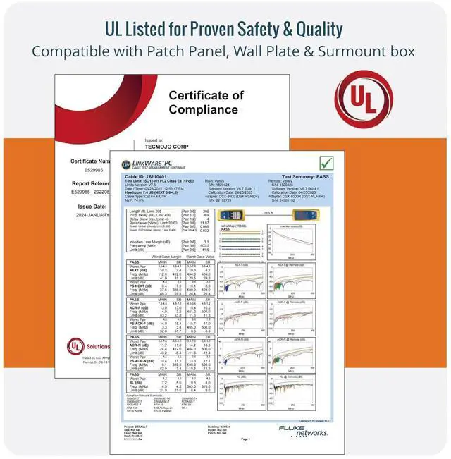 Alt view image 3 of 7 - UL Listed 10Gbps Cat6A Shielded Keystone Jack Insert 25 -Pack, 180 Degree Punch Down RJ45 Keystone Jack Adapter Slim Profile for Patch Panel & Wall Plate, Sliver