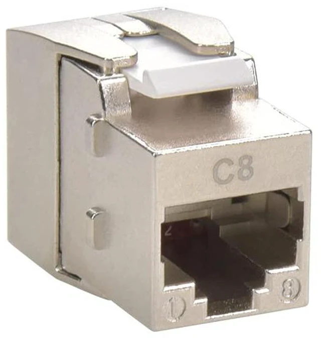 Alt view image 2 of 6 - Cat.8 RJ45 Tool Less Shielded Keystone Jack, Ethernet Cable Jack, 22AWG-24AWG, 40Gbps, 2000MHz, 2GHz, Easy Termination, Tool Free (6-Pack)