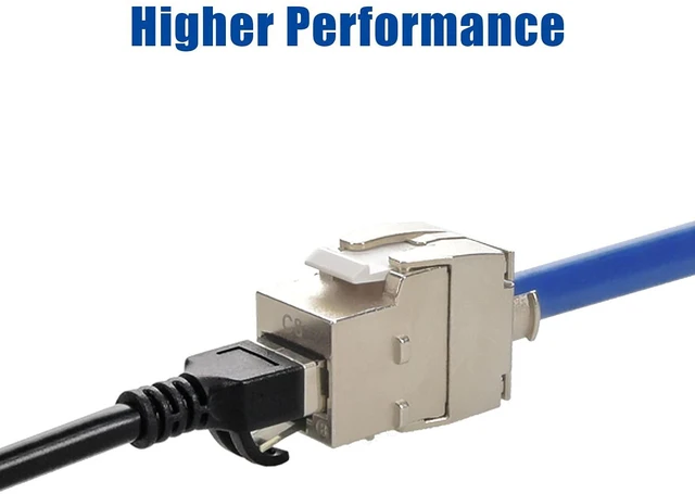 Alt view image 6 of 6 - Cat.8 RJ45 Tool Less Shielded Keystone Jack, Ethernet Cable Jack, 22AWG-24AWG, 40Gbps, 2000MHz, 2GHz, Easy Termination, Tool Free (6-Pack)