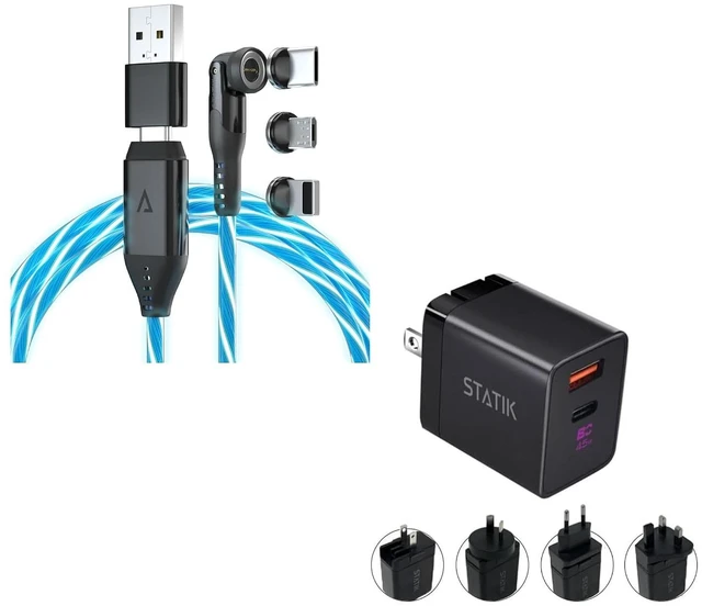 Main image of Statik 360 Globright Pro (3ft Blue) & GaN Charger (45W)