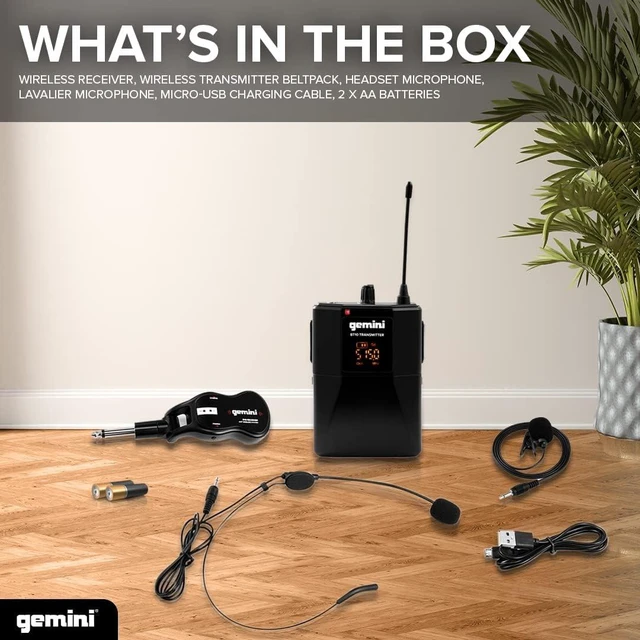 Alt view image 2 of 6 - UHF Wireless Headset & Lavalier System, Rechargeable (GMU-HSL100)