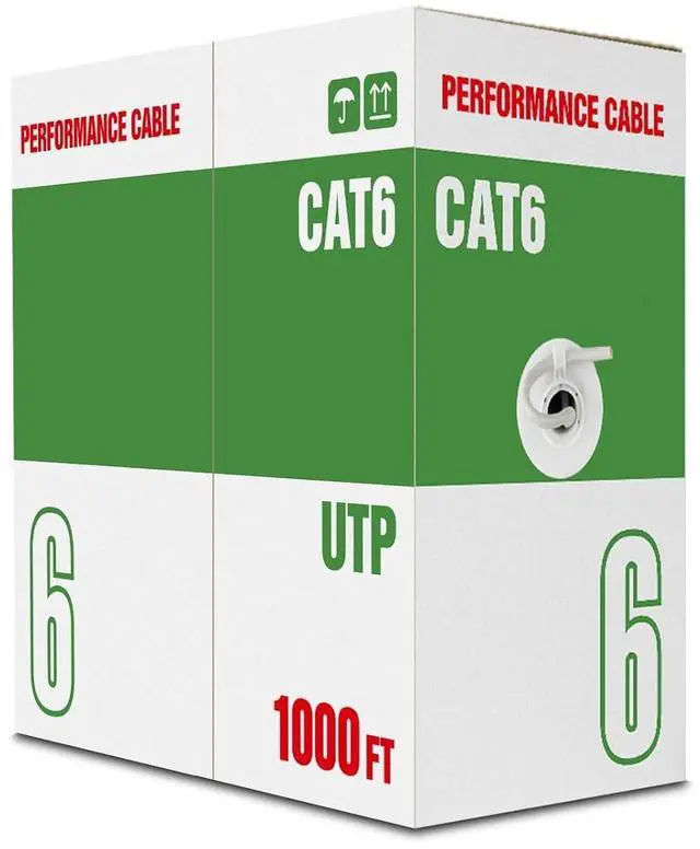 Main image of Cat 6 Ethernet Cable 1000 ft, 23AWG 4-Pair Quality Solid Conductor Network Cables, 550 MHz, White (UTP) LAN,Unshielded Twisted Pair
