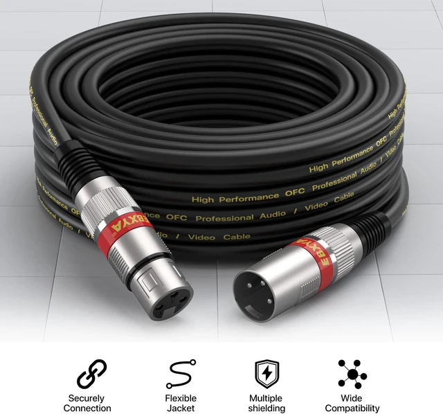 Alt view image 2 of 6 - EBXYA XLR Cable 20ft 4 Pack - Mic Cables Balanced DMX Cable Male to Female