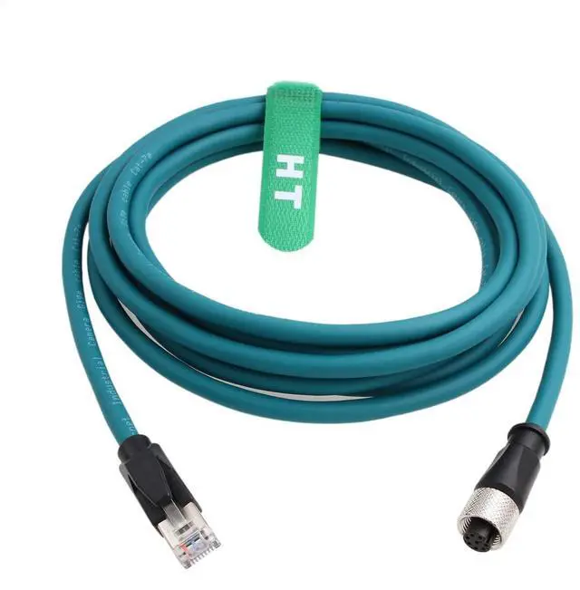 Main image of Ethernet Network Cable M12 A-Coded 8 Pin Female to RJ45 Cat7e Patch Cord for Industrial Actuator Sensor Profibus Automation Application 15m