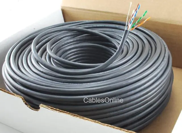 Main image of CablesOnline 250ft CAT5e 100% Pure Copper RJ45 350Mhz UTP Solid Ethernet Cable Spool, Black, U-B250K
