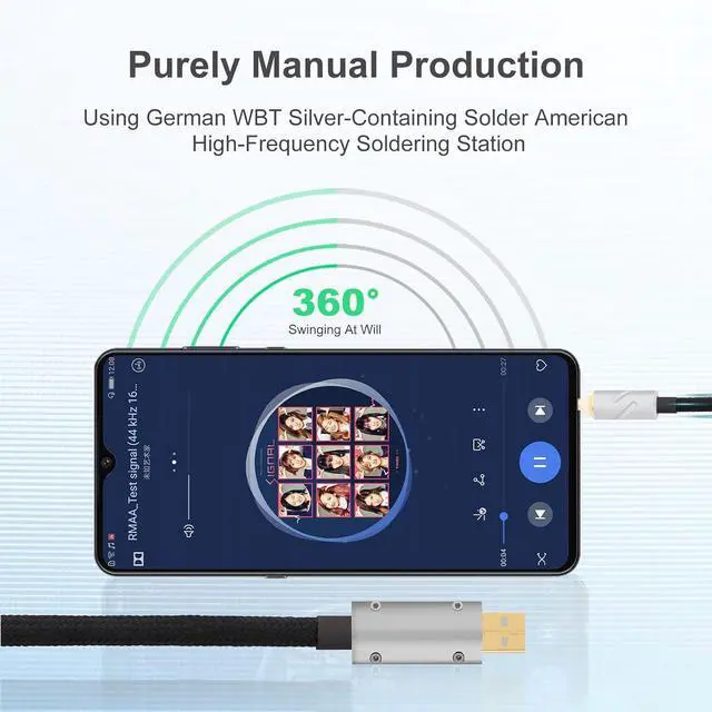 Alt view image 5 of 7 - Monosaudio 14AWG USB to DC Power Cable 24K Gold Plated USB to 2.5mm DC Plug Audio Cable OCC Copper Silver Plated Audiophile DC Cable Linear USB Charger Cord- Fast Charging2M/6.6Ft