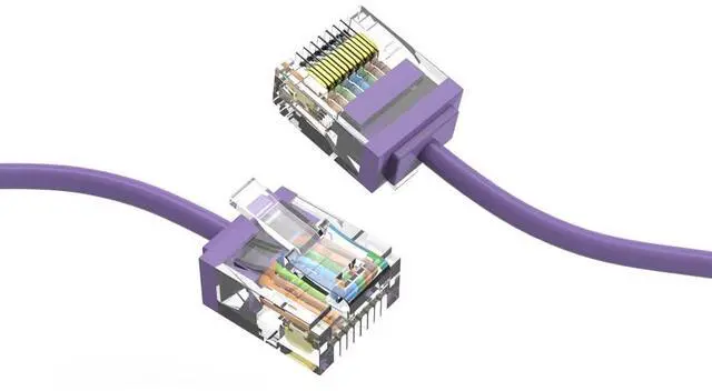Main image of Ultra Slim Cat6A Cable 10 FT (10 Pack) Networking, Super Slim CAT 6 Ethernet Patch Cord, 10Gigabit Super Thin RJ45 Connector Internet Cable for PC, Mac, Laptop, PS5, PS4, Xbox - Purple
