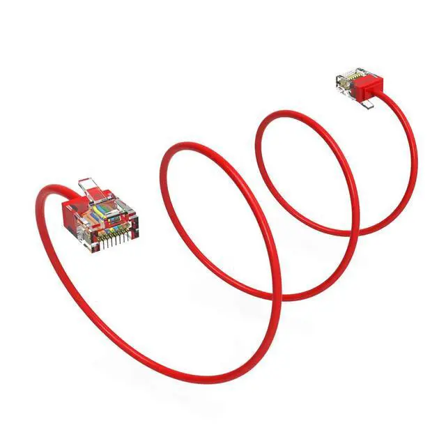 Alt view image 2 of 6 - Ultra Slim Cat6A Cable 6 FT (10 Pack) Networking, Super Slim CAT 6 Ethernet Patch Cord, 10Gigabit Super Thin RJ45 Connector Internet Cable for PC, Mac, Laptop, PS5, PS4, Xbox - Red