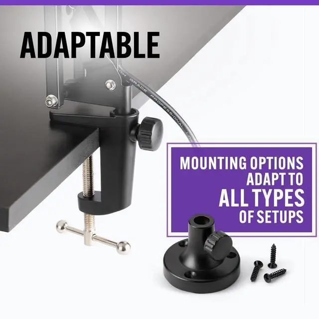 Alt view image 6 of 6 - OnStage On-Stage MBS5000 Broadcast/Webcast Microphone Boom Arm with XLR Cable