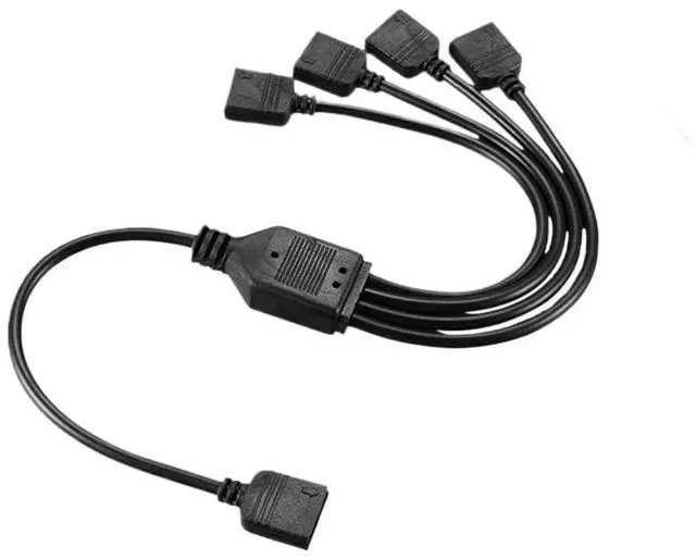 Alt view image 2 of 5 - KUNSR ARGB 5V 3Pin Extension Cable Adapter 30cm 1 to 5 3pin RGB Splitter Cable
