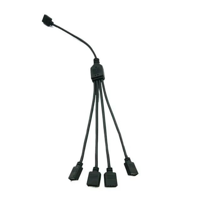 Alt view image 4 of 5 - KUNSR ARGB 5V 3Pin Extension Cable Adapter 30cm 1 to 5 3pin RGB Splitter Cable
